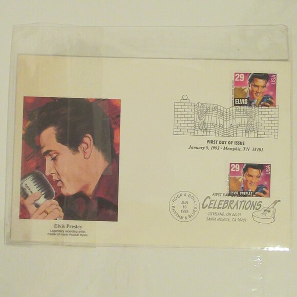 Elvis Presley, 1st Day Stamp Collectible lot, envelopes, postcard, Vintage 93 - Picture 8 of 13